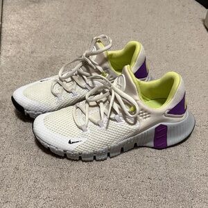 Nike White and Purple Athletic Shoes